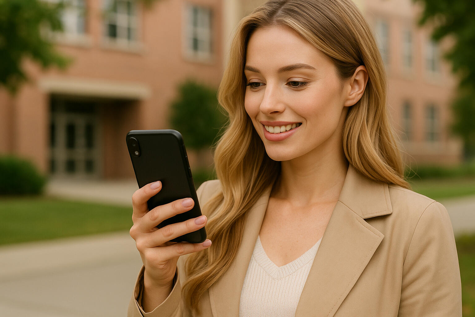 parentanchor-app-mom-phone.png Mother holding a phone with the ParentAnchor app showing today’s co-parenting schedule and messages